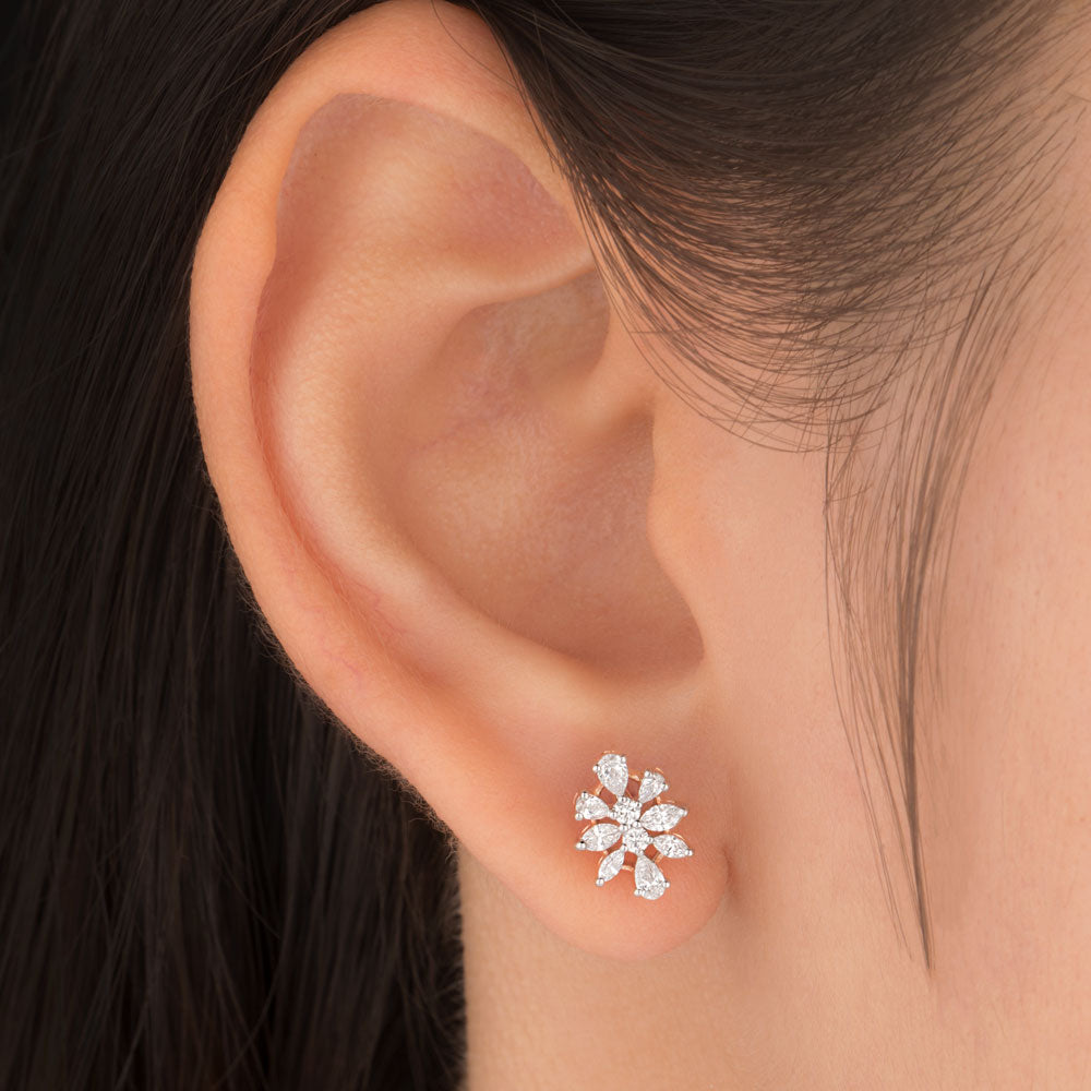 18K Rose Gold Diamond Earrings - 0.559ct VVS-VS-EF