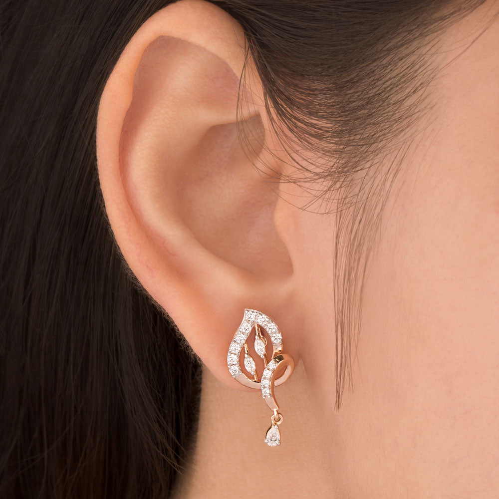 18K Rose Gold Diamond Earrings - 0.563ct VVS-VS-EF