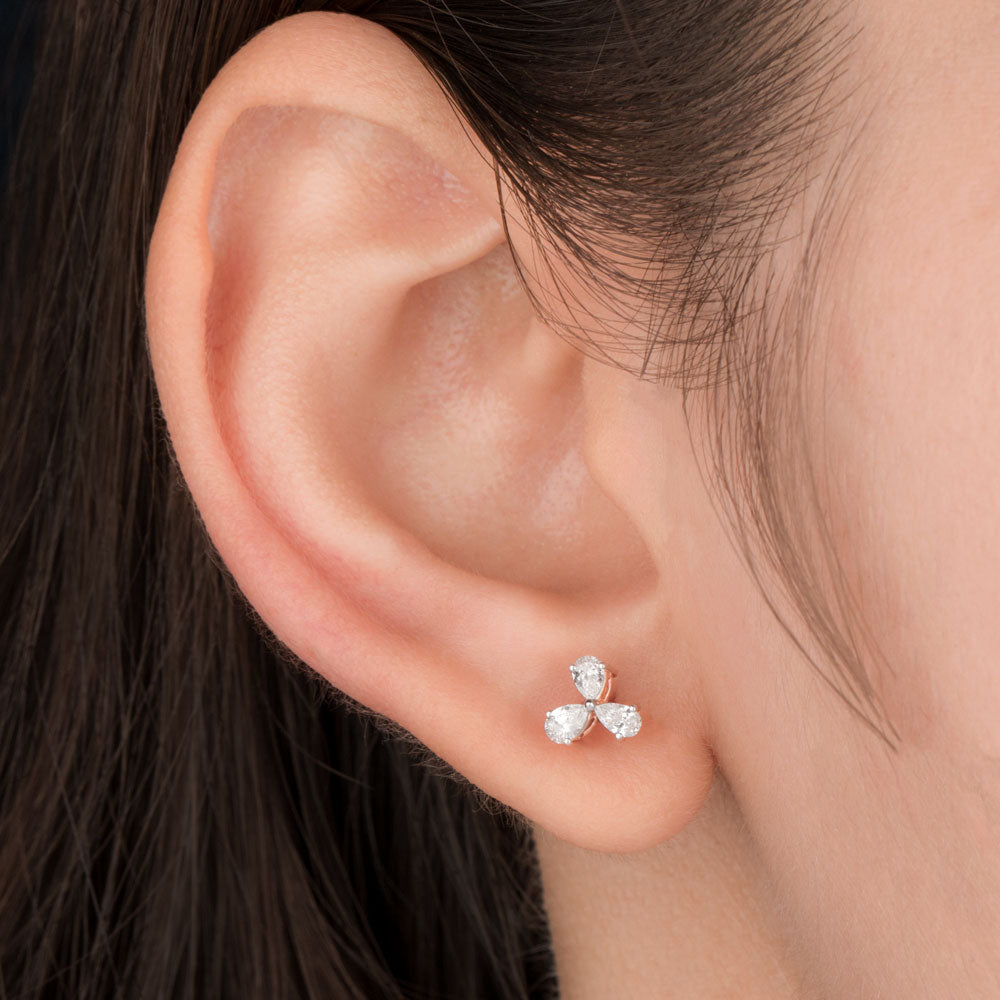 18K Rose Gold Diamond Earrings - 0.351ct VS-SI-EF