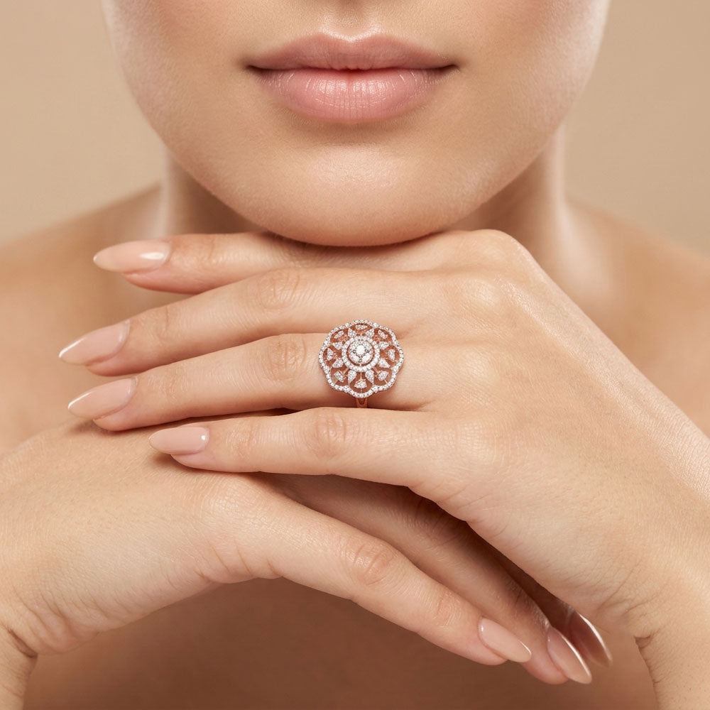 18K Rose Gold Diamond Ring - 2.21ct VVS-VS-EF