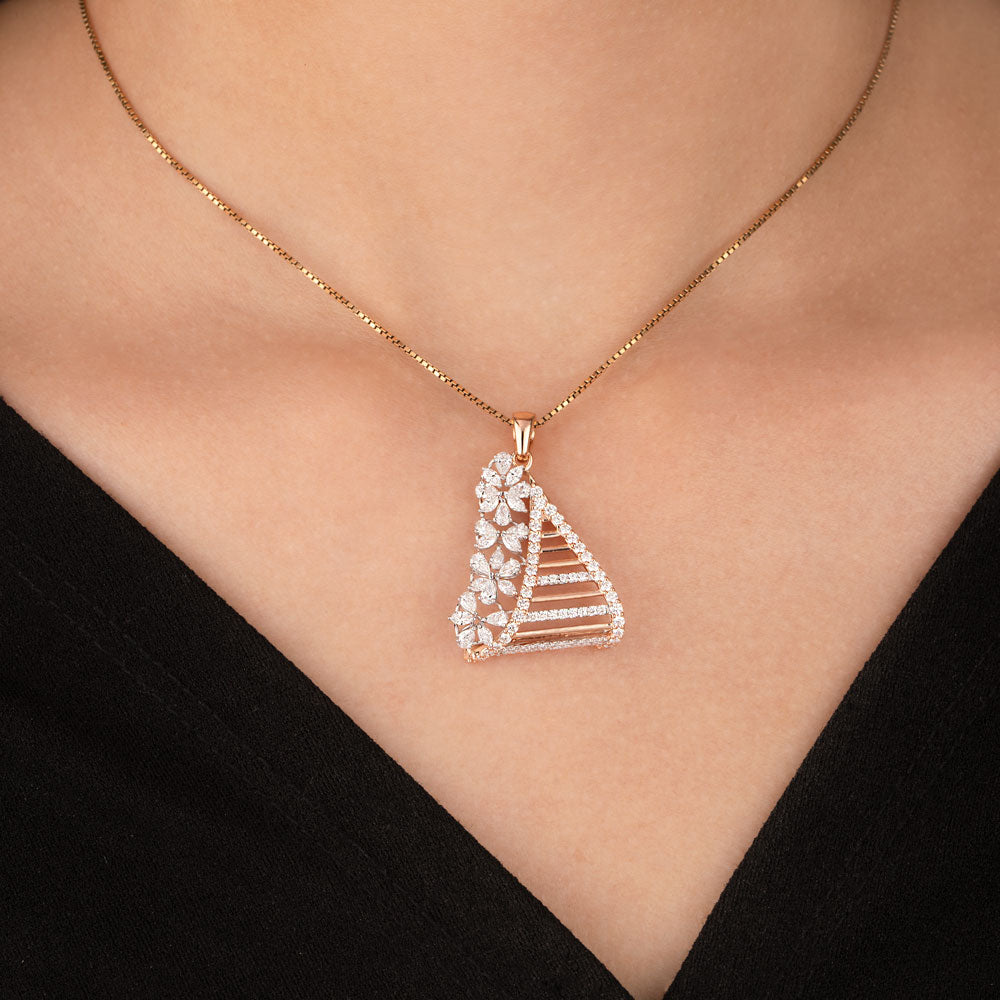 18K Rose Gold Diamond Pendant - 1.593ct VVS-VS-EF