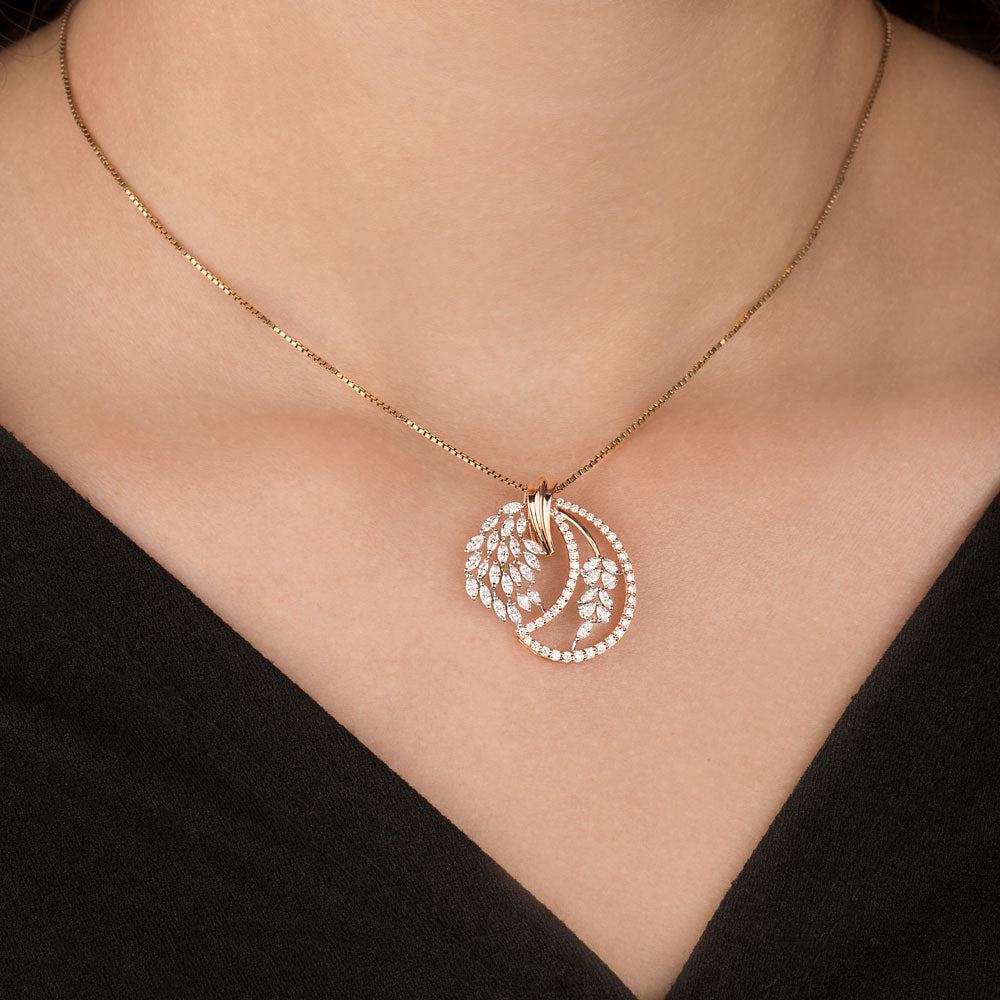18K Rose Gold Diamond Pendant - 1.206ct VVS-EF