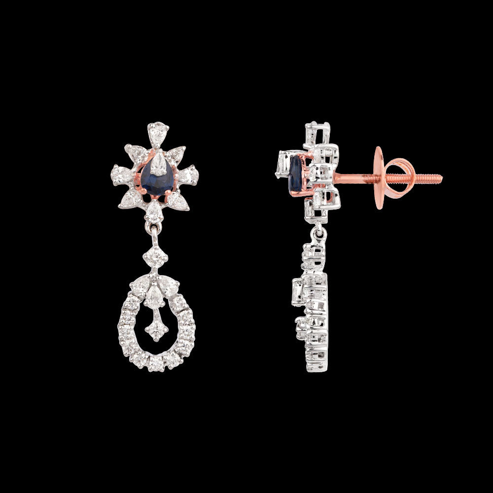 18K Rose Gold Diamond Jewellery - 1.434ct VVS-EF with Colour Stones