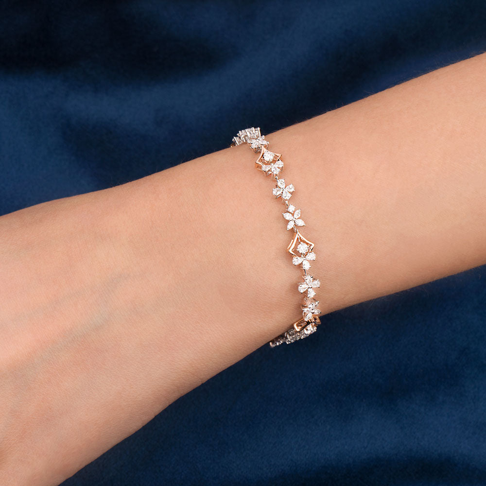 18K Rose Gold Diamond Bracelet - 2.878ct VVS-VS-EF