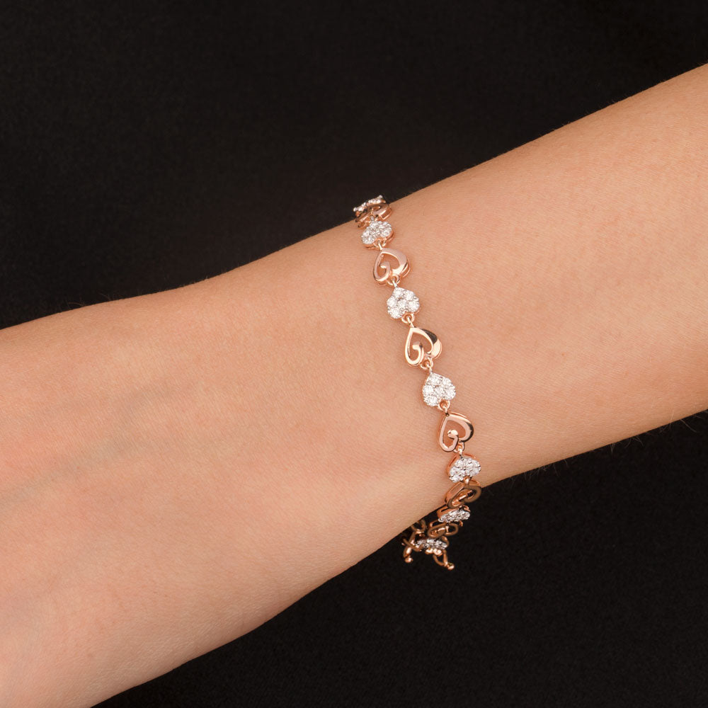 18K Rose Gold Diamond Bracelet - 1.14ct VVS-VS-EF