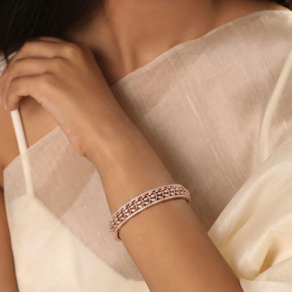 18K Rose Gold Diamond Bangle - 2.7ct VVS-EF