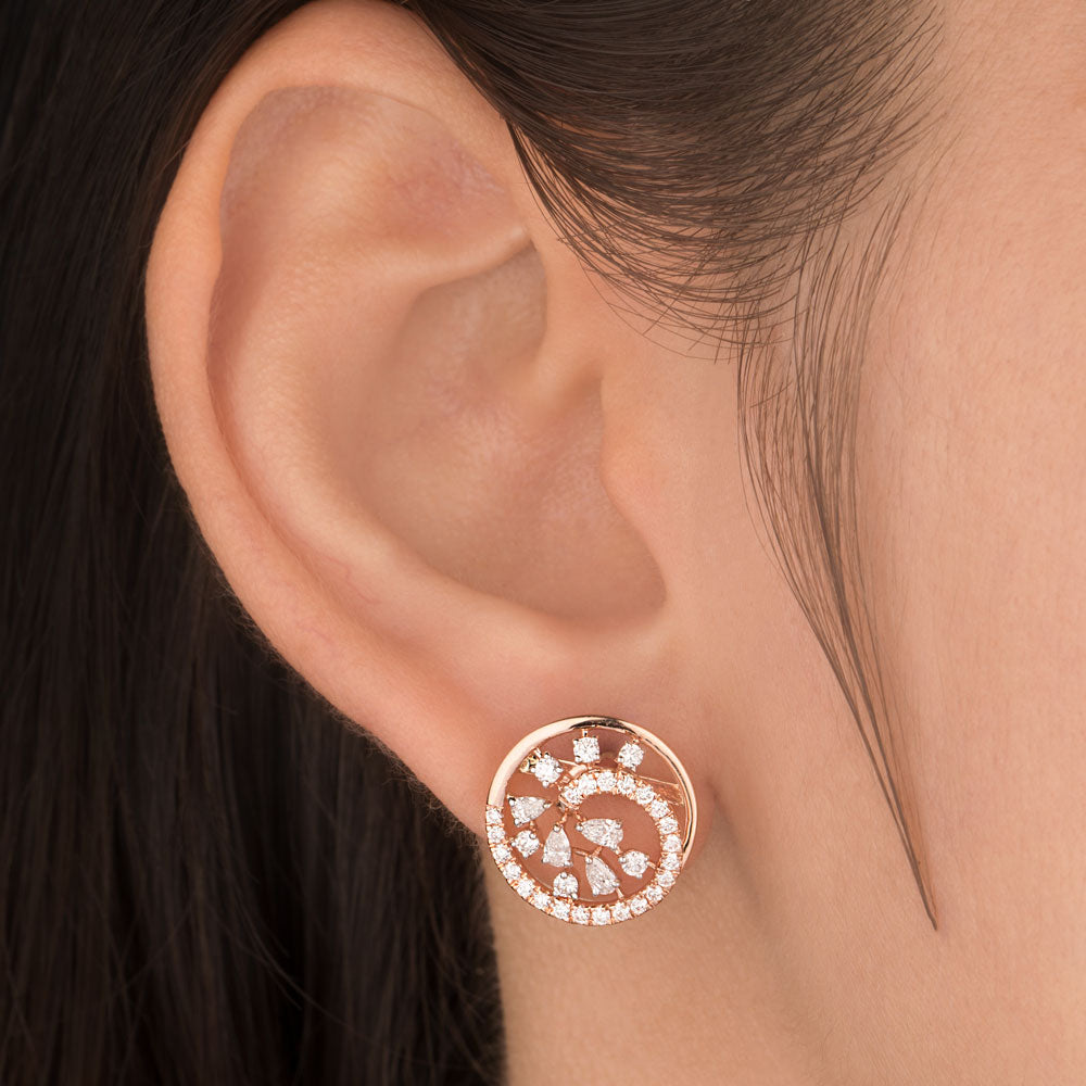 18K Rose Gold Diamond Earrings - 0.79ct VVS-EF