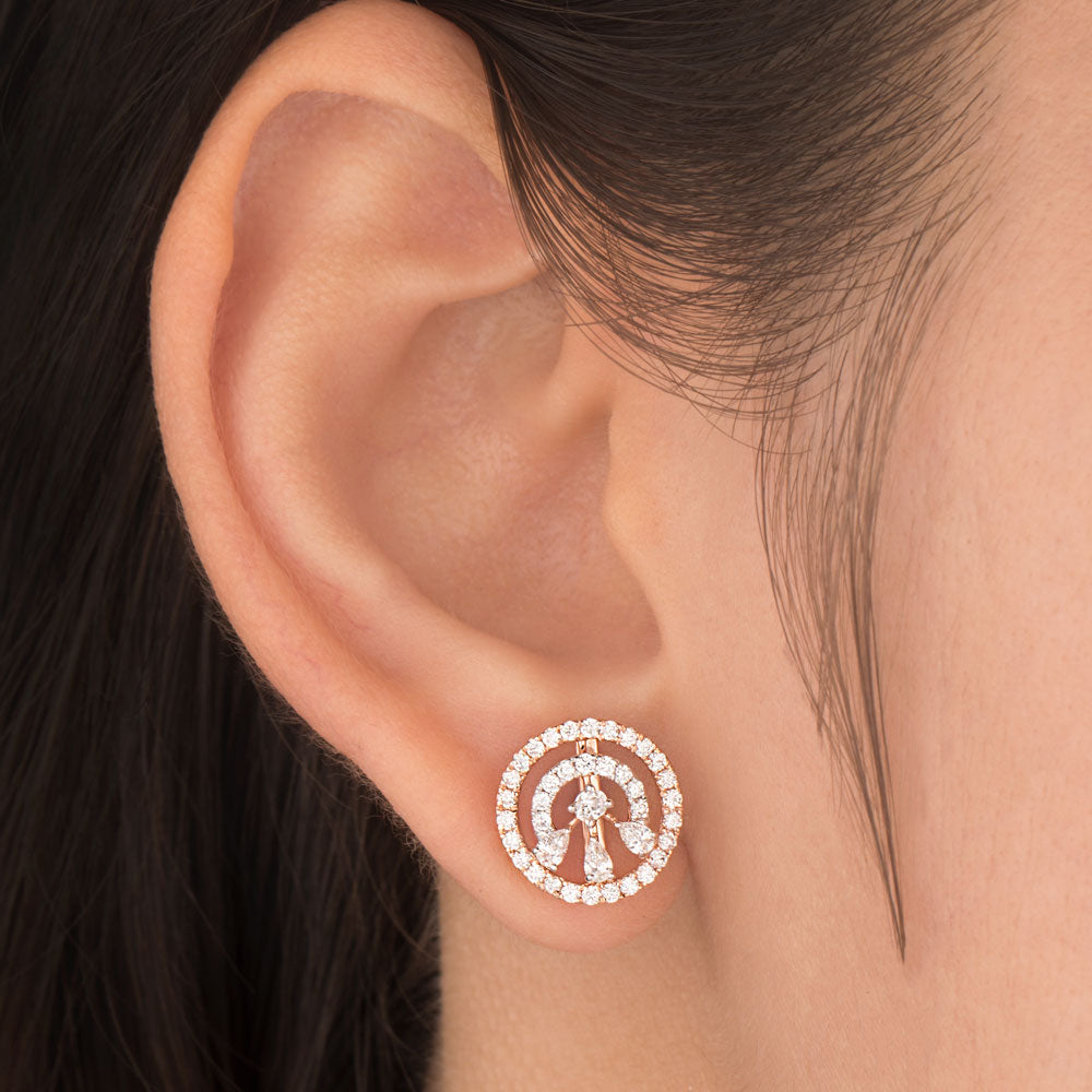 18K Rose Gold Diamond Earrings - 0.78ct VVS-EF