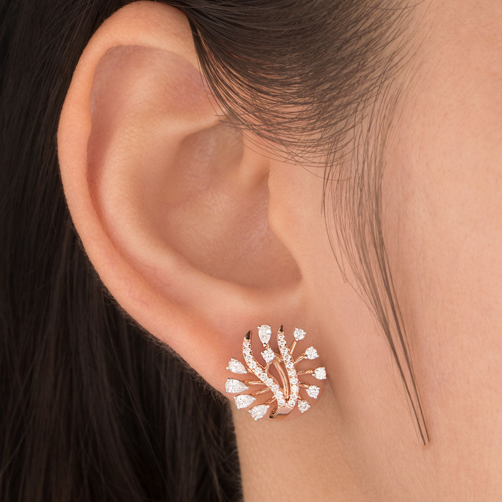 18K Rose Gold Diamond Earrings - 0.77ct VVS-EF