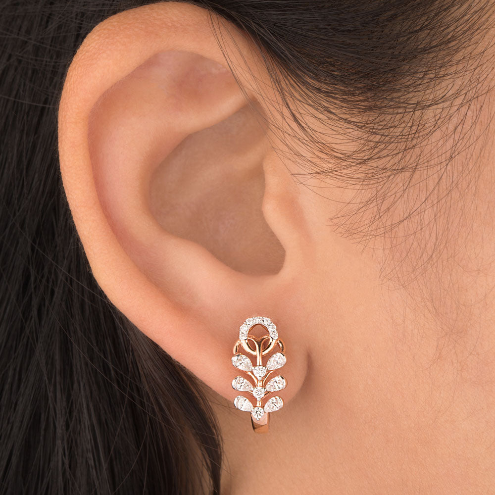 18K Rose Gold Diamond Earrings - 0.55ct VVS-EF