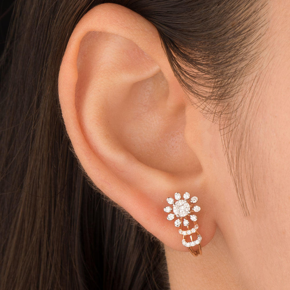 18K Rose Gold Diamond Earrings - 0.53ct VVS-EF