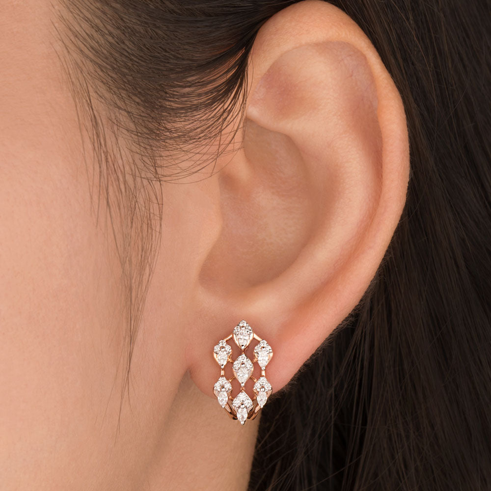 18K Rose Gold Diamond Earrings - 0.58ct VVS-EF