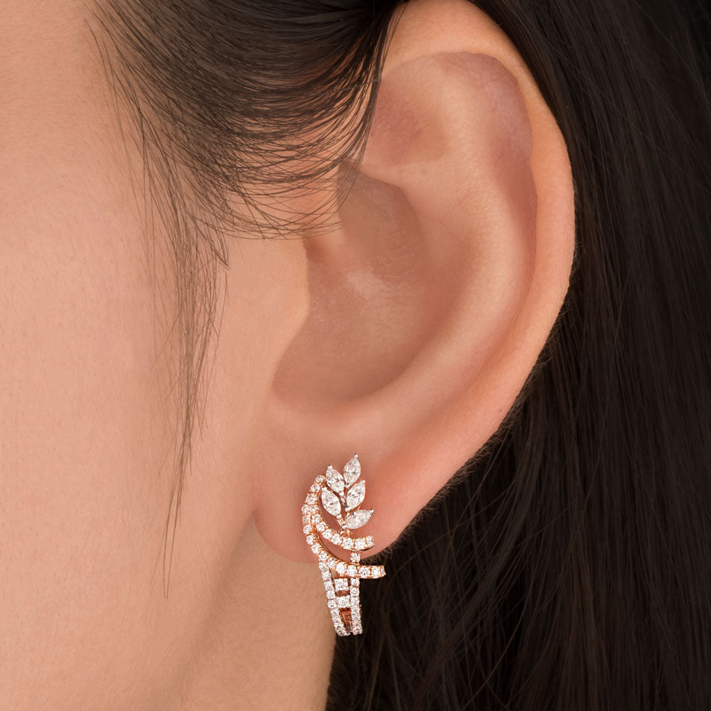 18K Rose Gold Diamond Earrings - 0.84ct VVS-EF