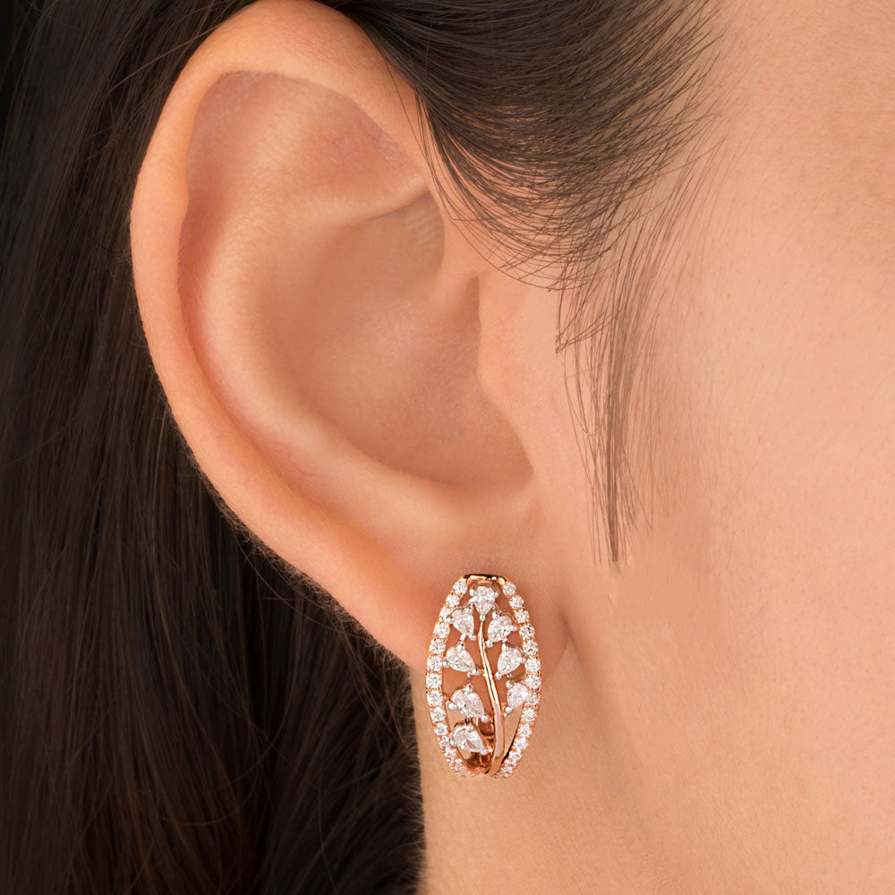18K Rose Gold Diamond Earrings - 1.07ct VVS-EF