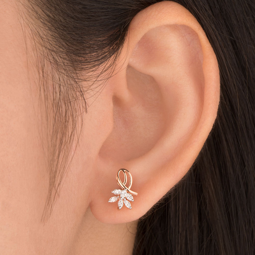 18K Rose Gold Diamond Earrings - 0.25ct VVS-EF