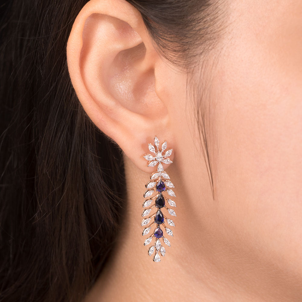 18K Rose Gold Diamond Jewellery - 2.11ct VVS-EF with Colour Stones