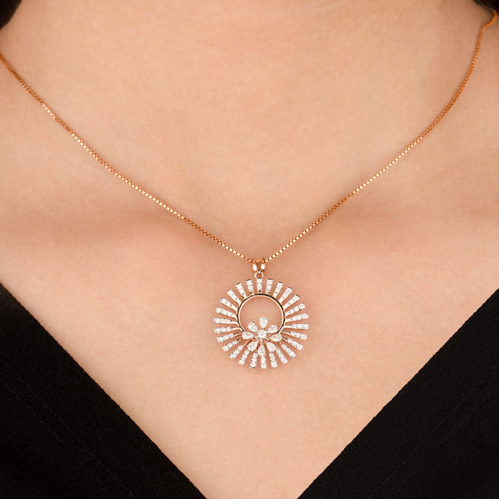 18K Rose Gold Diamond Pendant - 0.61ct VVS-EF