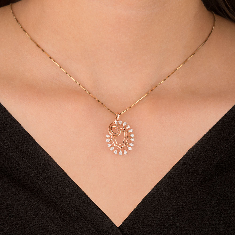 18K Rose Gold Diamond Pendant - 0.54ct VVS-EF
