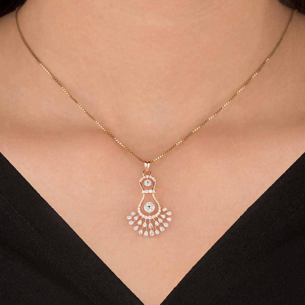 18K Rose Gold Diamond Pendant - 0.75ct VVS-EF
