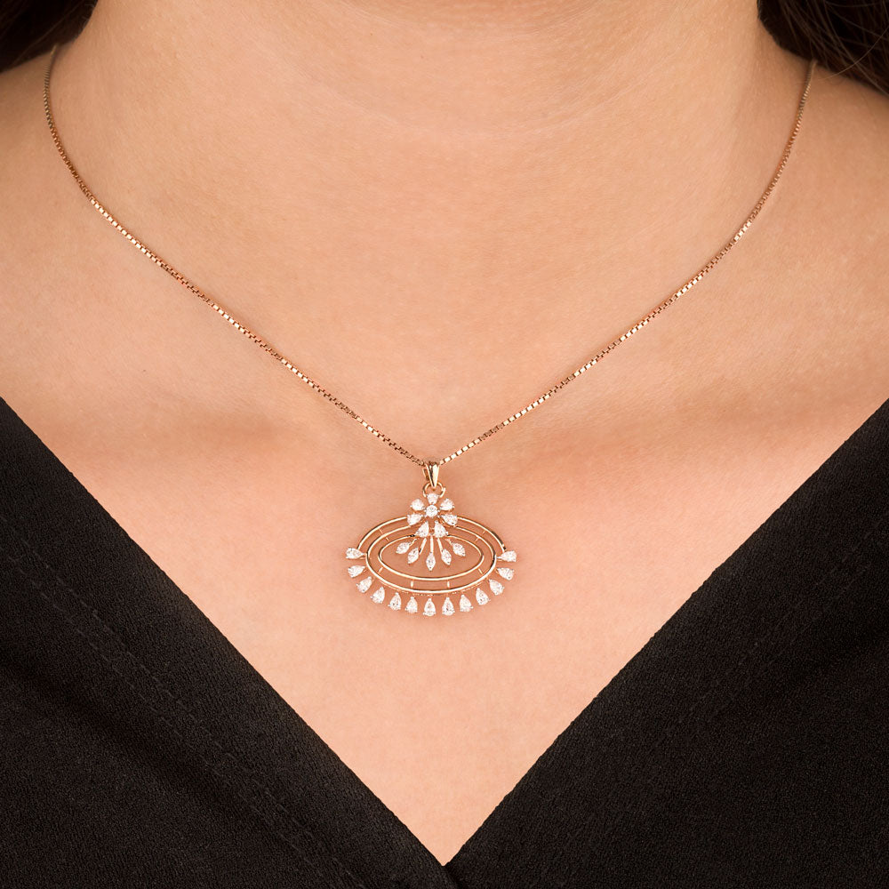 18K Rose Gold Diamond Pendant - 0.56ct VVS-EF