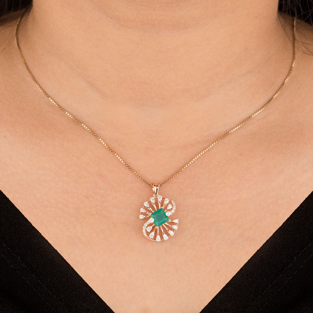 18K Rose Gold Diamond Pendant - 0.51ct VVS-EF with Colour Stones