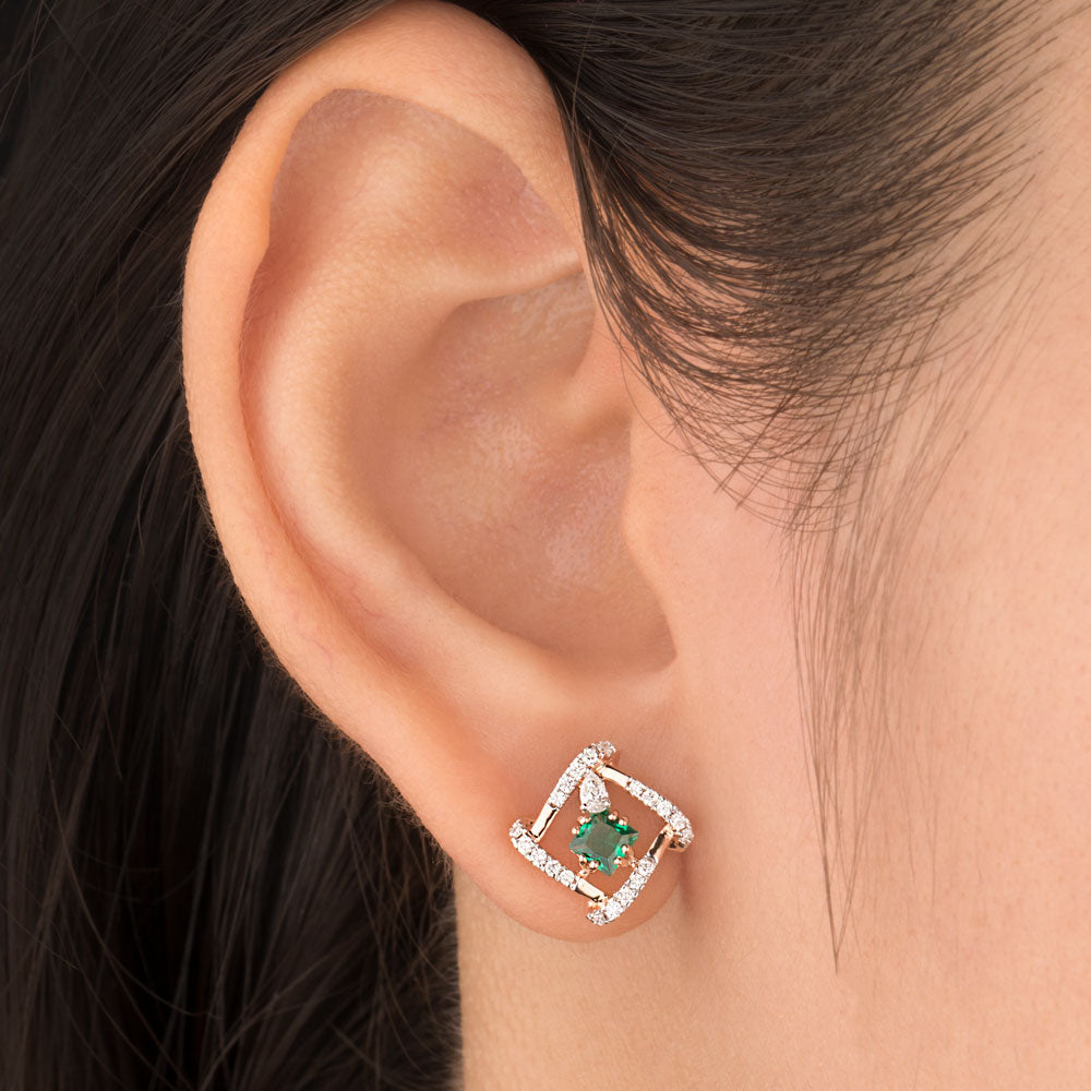 18K Rose Gold Diamond Jewellery - 0.24ct VVS-EF with Colour Stones