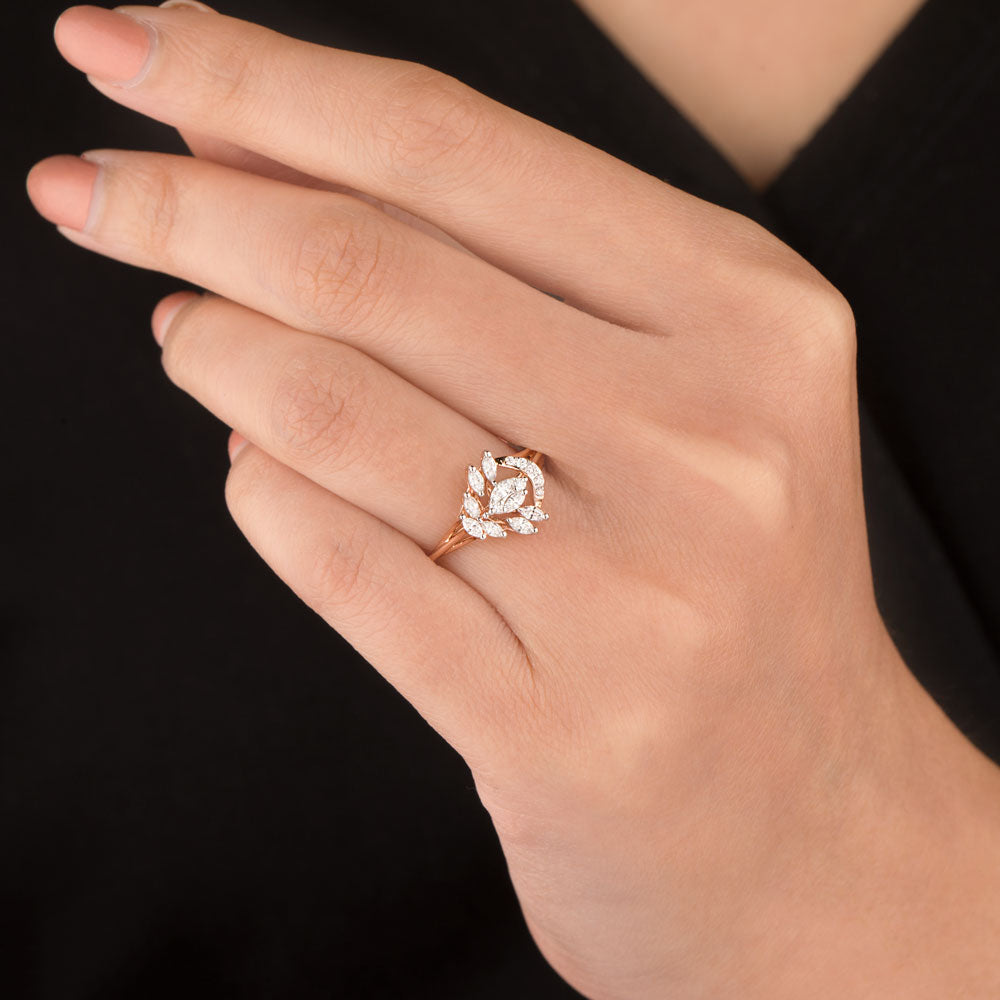 18K Rose Gold Diamond Ring - 0.3ct VVS-EF
