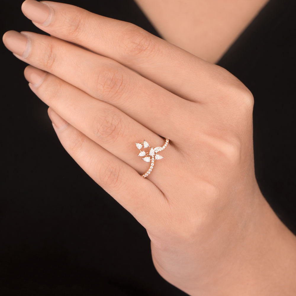 18K Rose Gold Diamond Ring - 0.39ct VVS-VS-GH