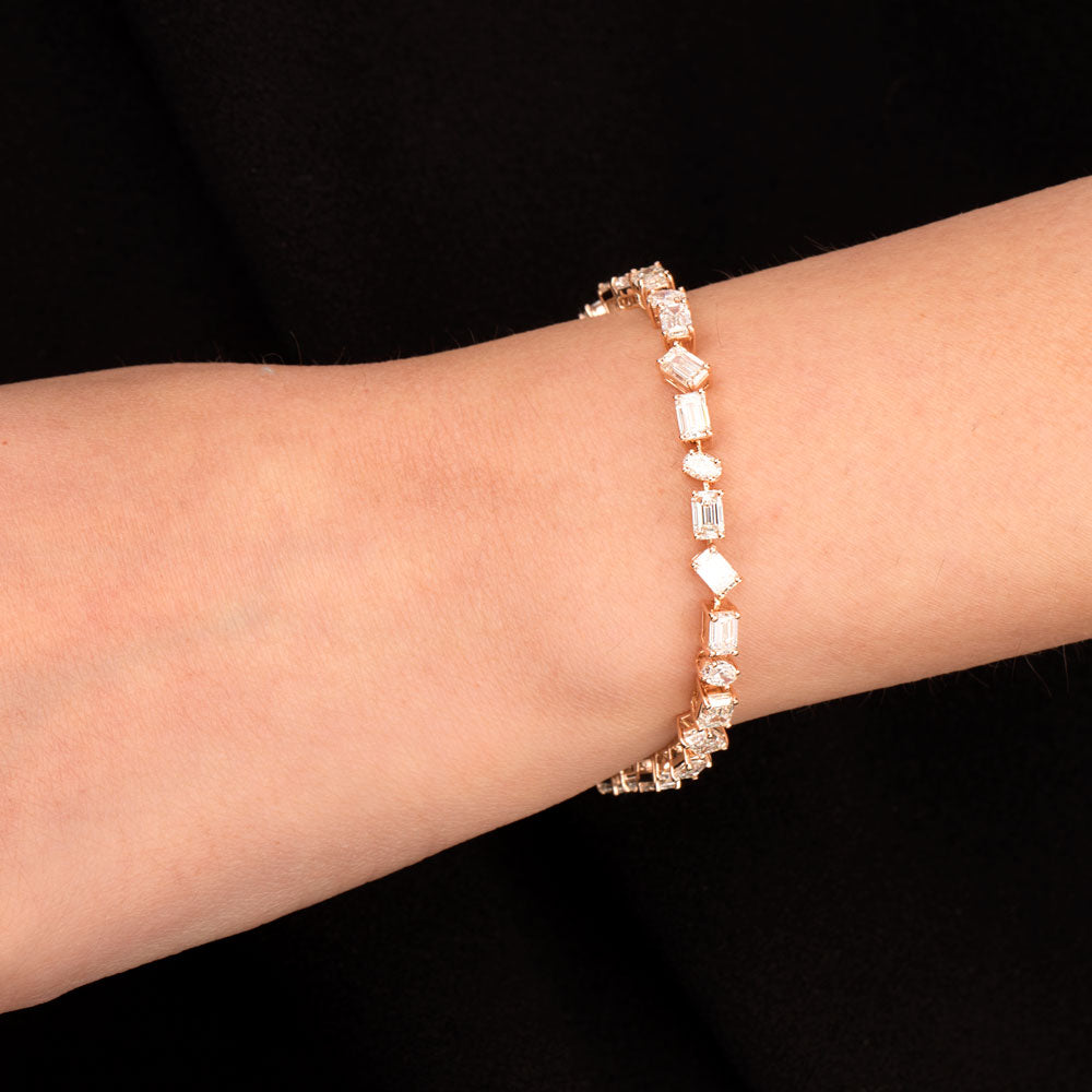 18K Rose Gold Diamond Bracelet - 7.963ct VVS-VS-HI