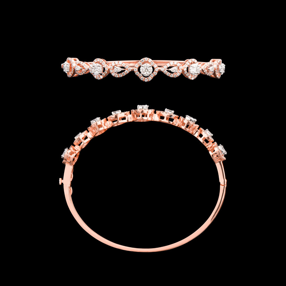 18K Two Tone Gold Diamond Kada - 1.36ct VS-FG