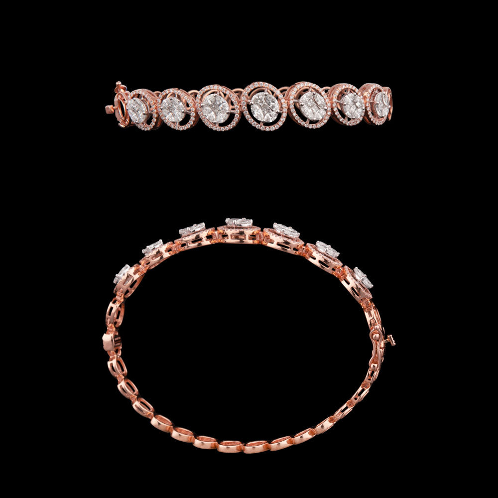 18K Two Tone Gold Diamond Kada - 2.25ct VS-FG