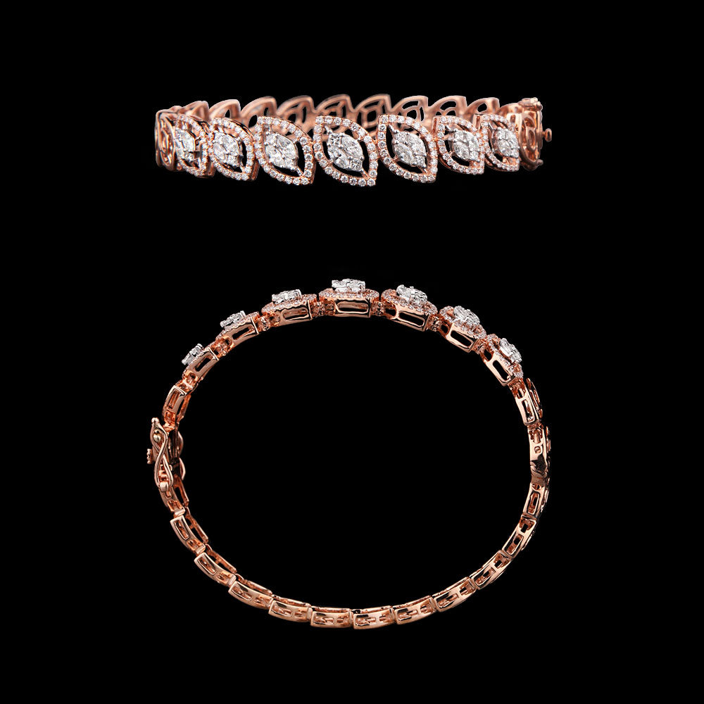 18K Two Tone Gold Diamond Kada - 1.94ct VS-SI-FG