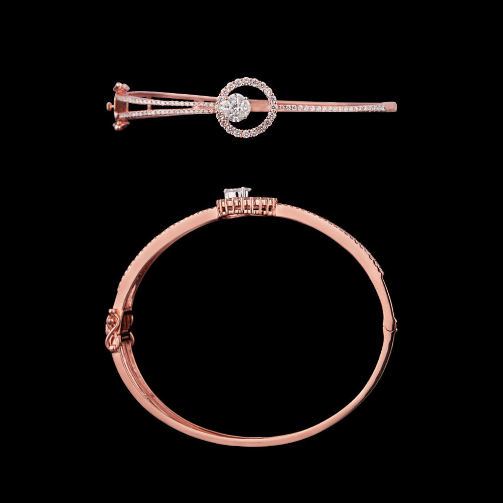 18K Two Tone Gold Diamond Kada - 1.04ct VS-FG