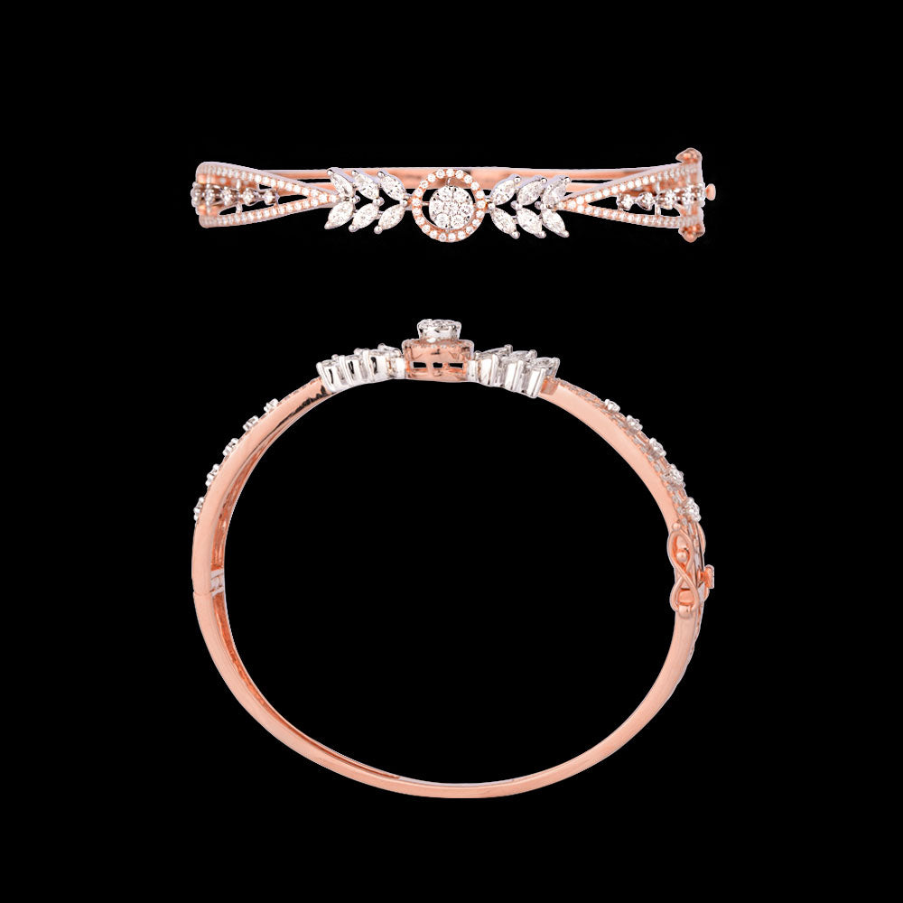 18K Two Tone Gold Diamond Kada - 1.55ct VS-FG