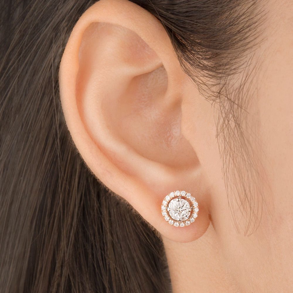 14K Yellow Gold Diamond Earrings - 0.88ct SI-GHI