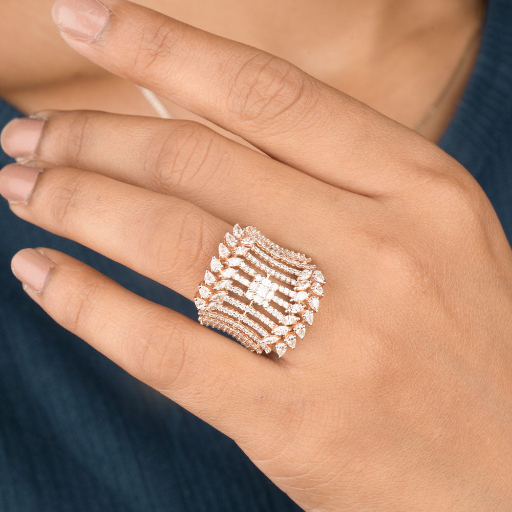 18K Two Tone Gold Diamond Ring - 2.286ct VS-SI-FG