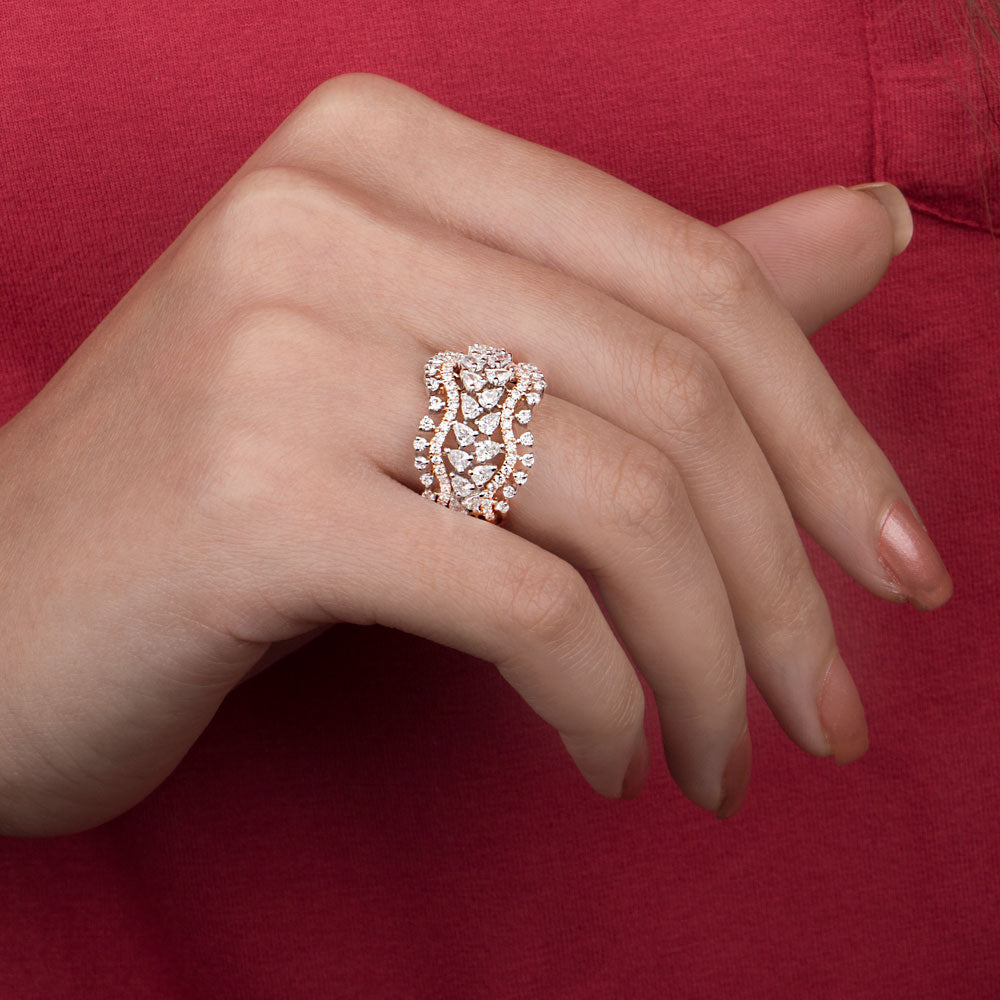 18K Rose Gold Diamond Ring - 1.35ct VS-FG
