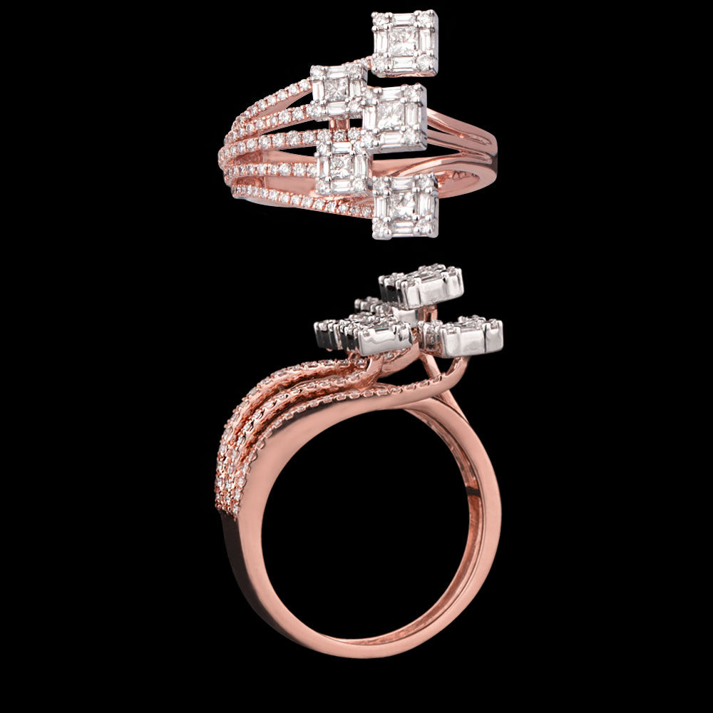 18K Two Tone Gold Diamond Ring - 0.79ct VS-SI-FG