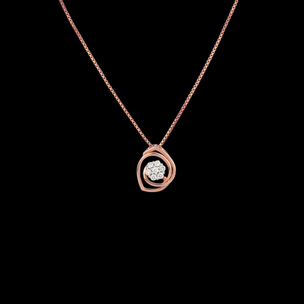 18K Two Tone Gold Diamond Pendant - 0.18ct SI-IJ