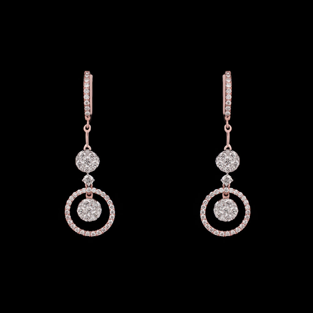 14K Two Tone Gold Diamond Earrings - 1.51ct VVS-VS-GH