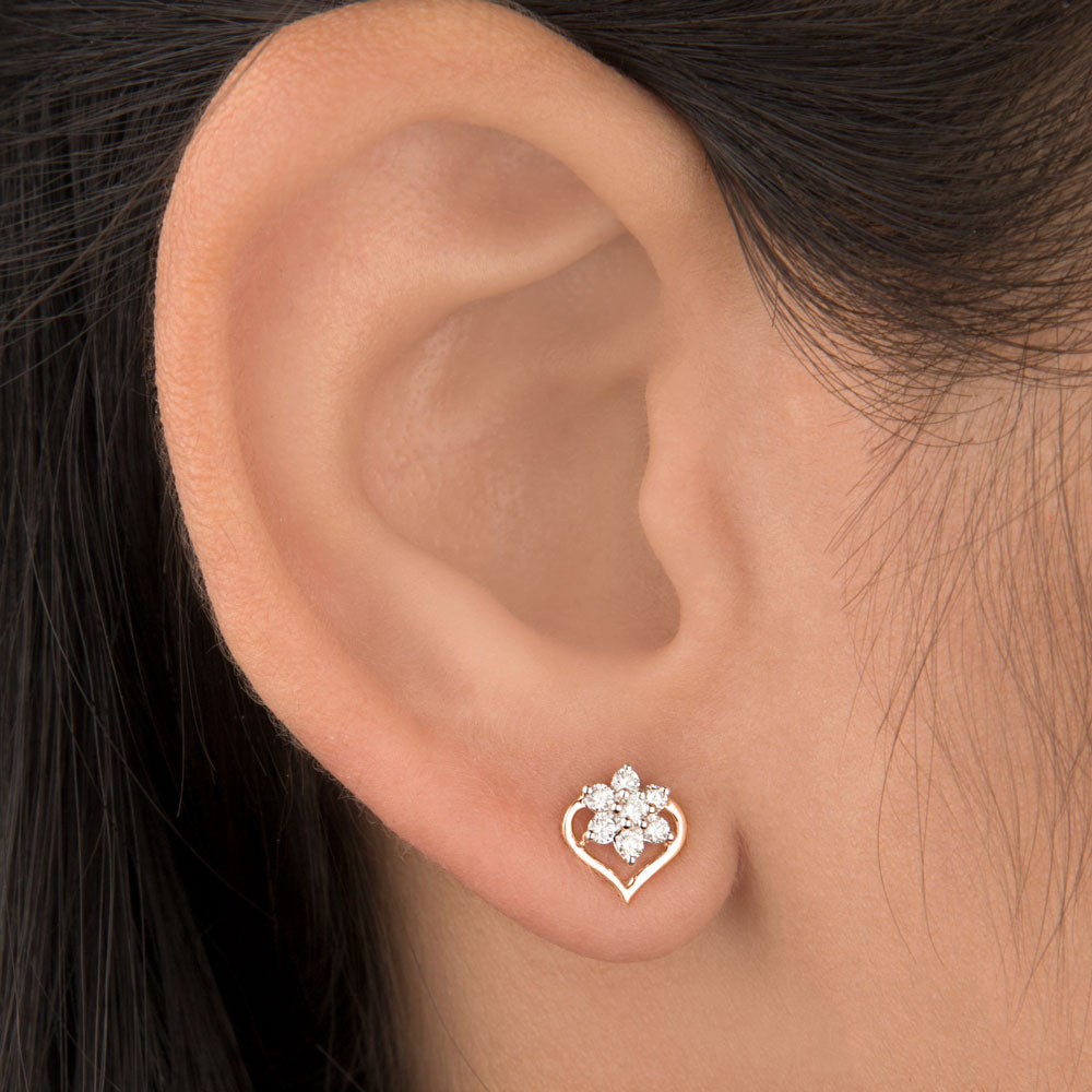 14K Two Tone Gold Diamond Earrings - 0.22ct VS-SI-HI