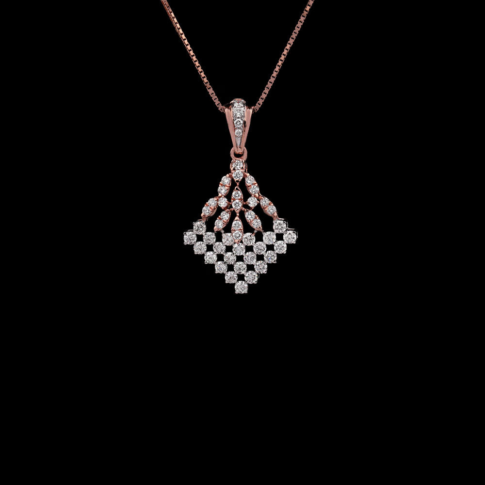 18K Two Tone Gold Diamond Pendant - 1.48ct VS-GHI