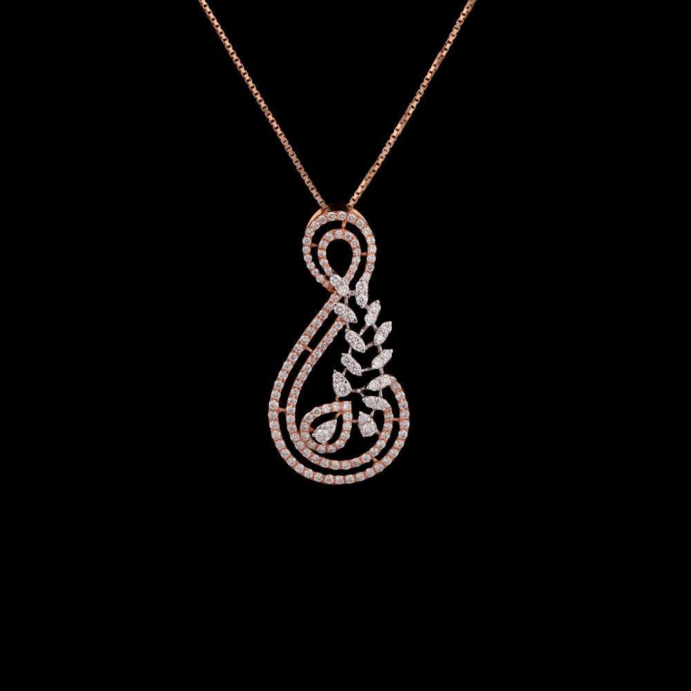 18K Two Tone Gold Diamond Pendant - 1.25ct VVS-VS-GHI