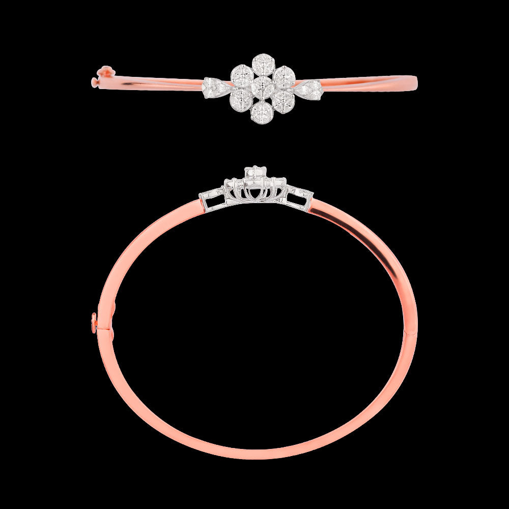 18K Two Tone Gold Diamond Kada - 0.931ct VVS-EF
