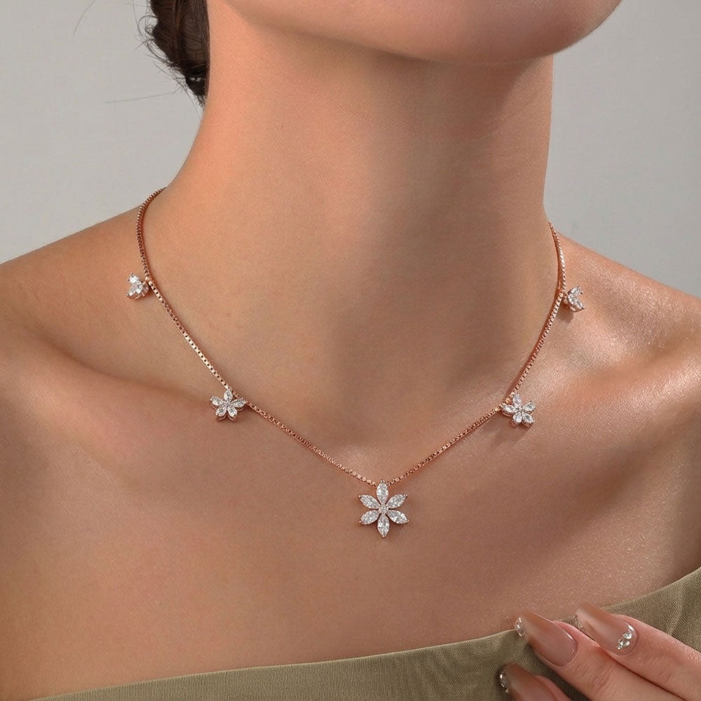 18K Rose Gold Diamond Necklace - 0.673ct VVS-EF