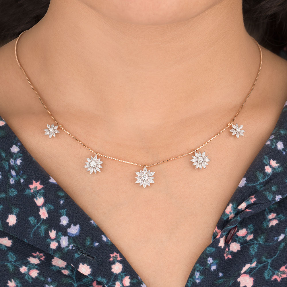 18K Two Tone Gold Diamond Necklace - 1.559ct VVS-EF