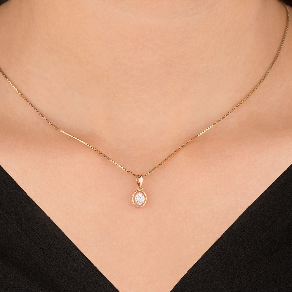18K Two Tone Gold Diamond Pendant - 0.103ct VVS-VS-EF