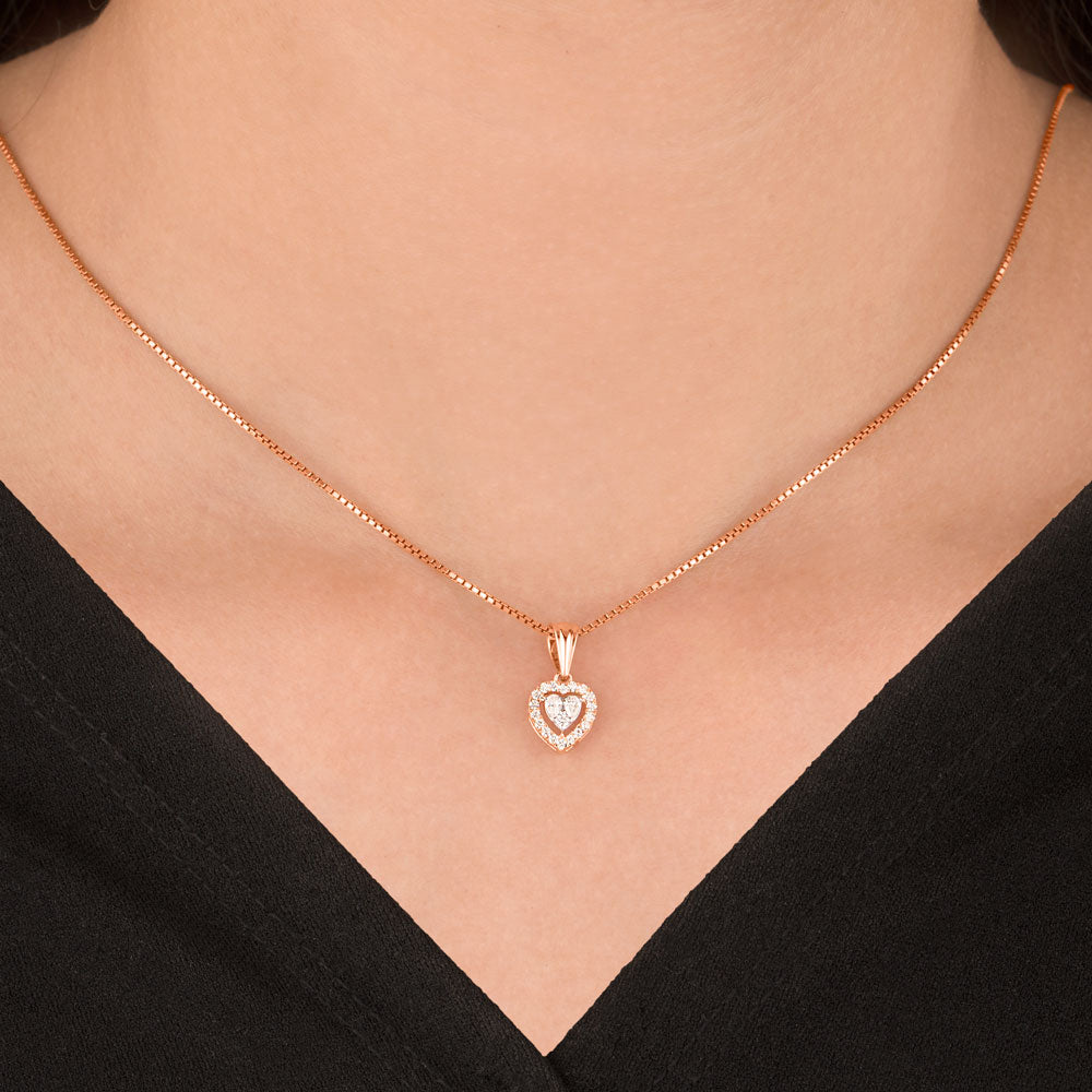 18K Two Tone Gold Diamond Pendant - 0.173ct VVS-VS-EF