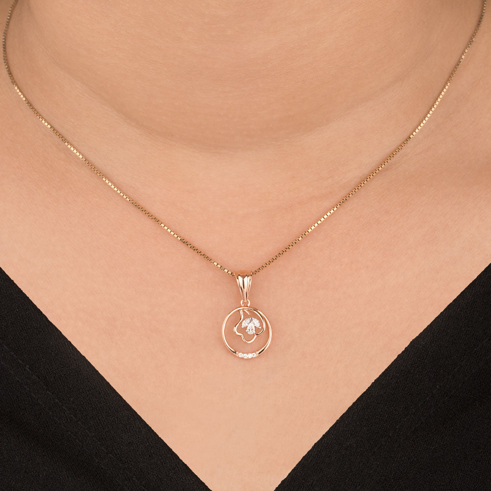 18K Two Tone Gold Diamond Pendant - 0.108ct VVS-EF