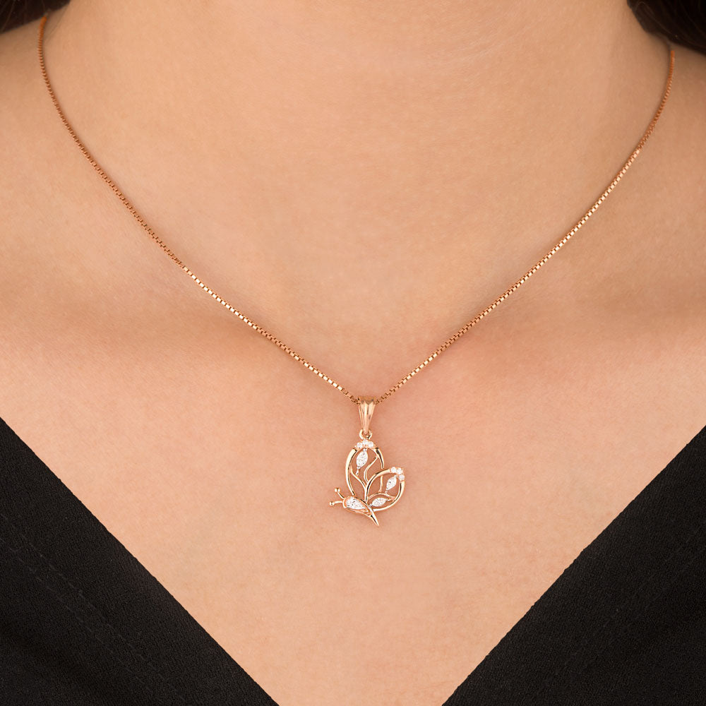 18K Two Tone Gold Diamond Pendant - 0.144ct VVS-EF